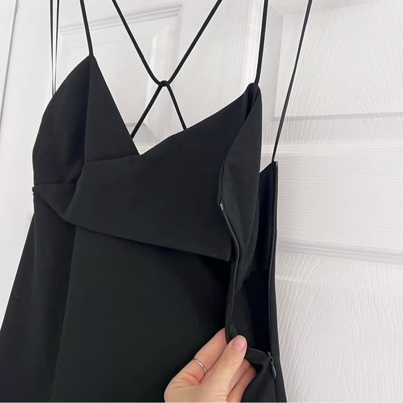 NWT ZARA Black Asymmetrical Strappy Mini Dress S - Picture 7 of 14